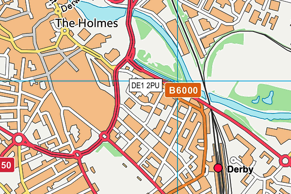 DE1 2PU map - OS VectorMap District (Ordnance Survey)