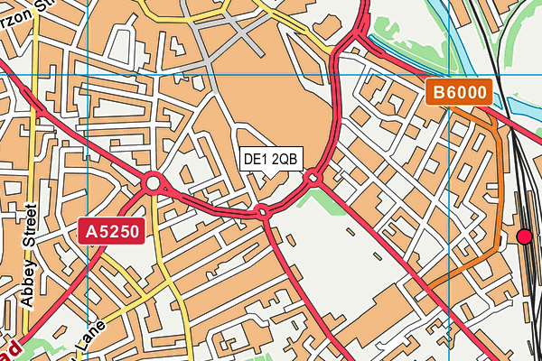 DE1 2QB map - OS VectorMap District (Ordnance Survey)