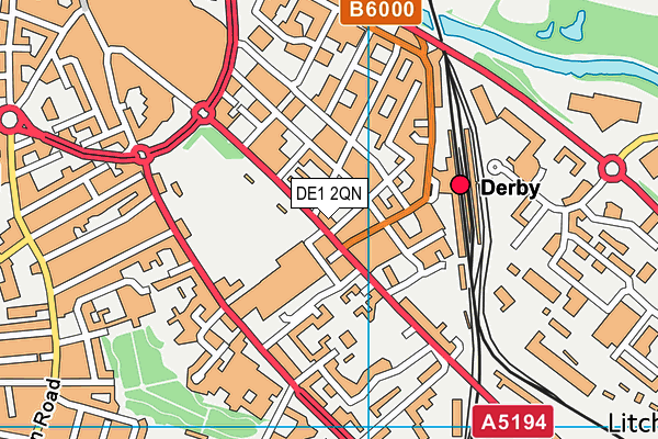 DE1 2QN map - OS VectorMap District (Ordnance Survey)
