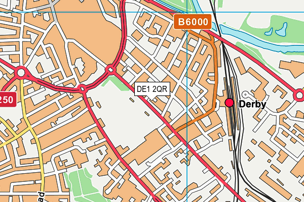 DE1 2QR map - OS VectorMap District (Ordnance Survey)