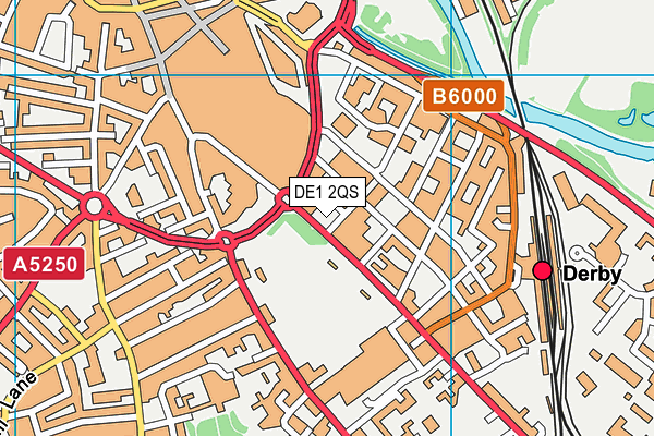 DE1 2QS map - OS VectorMap District (Ordnance Survey)