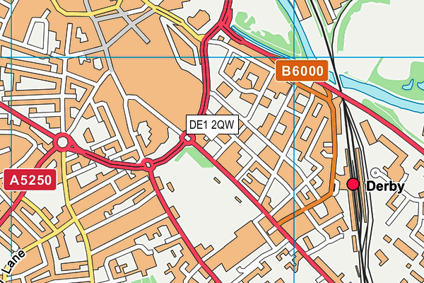 DE1 2QW map - OS VectorMap District (Ordnance Survey)