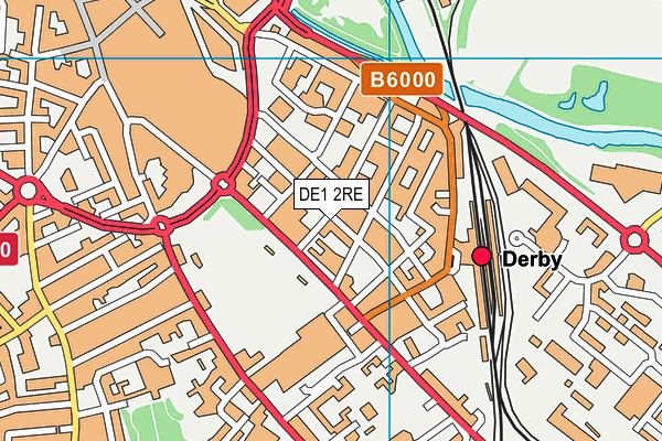 DE1 2RE map - OS VectorMap District (Ordnance Survey)