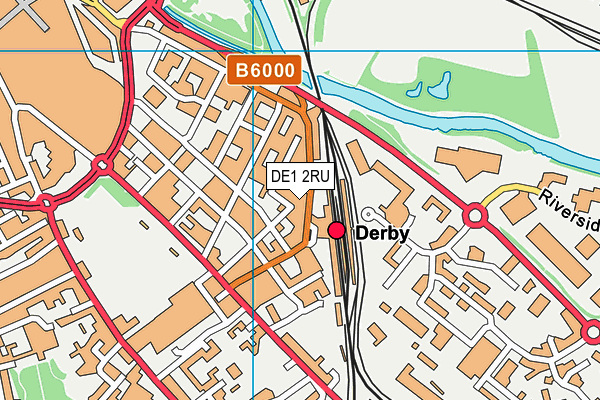 DE1 2RU map - OS VectorMap District (Ordnance Survey)