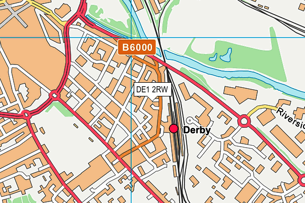 DE1 2RW map - OS VectorMap District (Ordnance Survey)