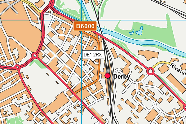 DE1 2RX map - OS VectorMap District (Ordnance Survey)