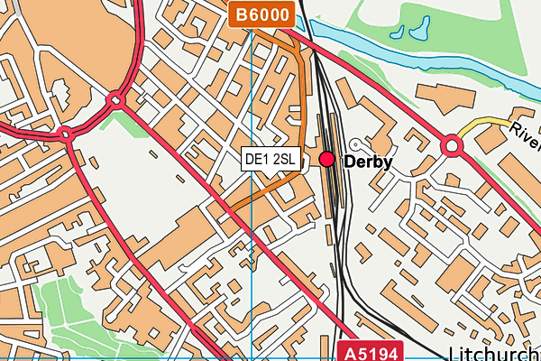 DE1 2SL map - OS VectorMap District (Ordnance Survey)