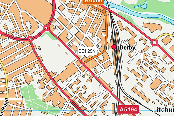 DE1 2SN map - OS VectorMap District (Ordnance Survey)