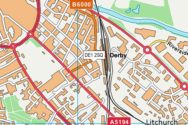 DE1 2SQ map - OS VectorMap District (Ordnance Survey)