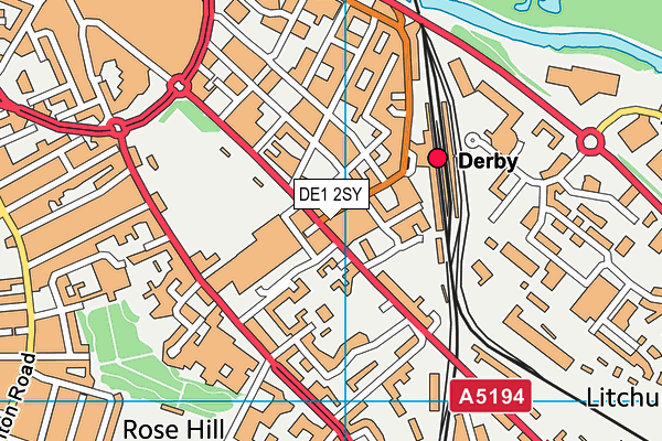 DE1 2SY map - OS VectorMap District (Ordnance Survey)