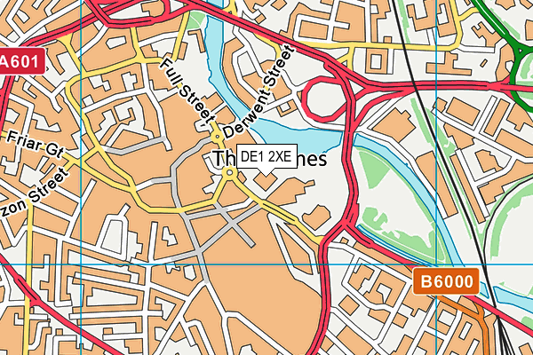 DE1 2XE map - OS VectorMap District (Ordnance Survey)