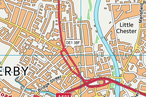 DE1 3BF map - OS VectorMap District (Ordnance Survey)