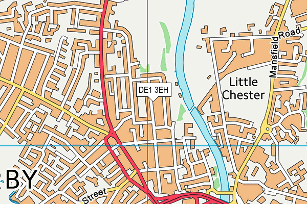 DE1 3EH map - OS VectorMap District (Ordnance Survey)