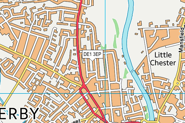DE1 3EP map - OS VectorMap District (Ordnance Survey)