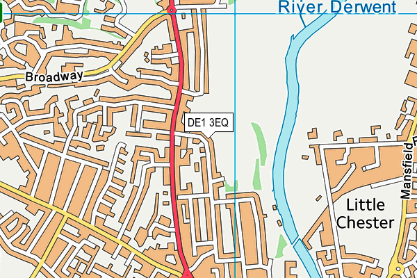 DE1 3EQ map - OS VectorMap District (Ordnance Survey)