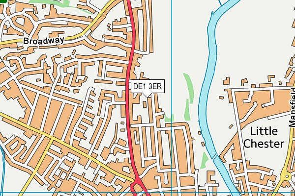DE1 3ER map - OS VectorMap District (Ordnance Survey)