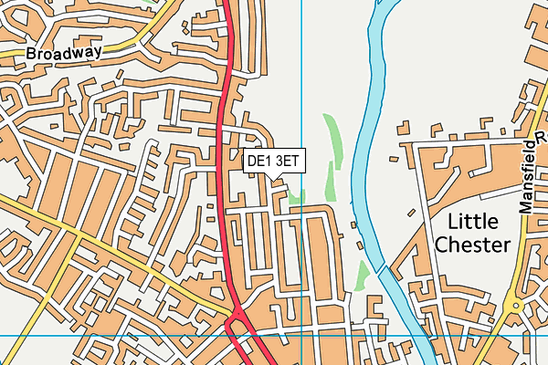 DE1 3ET map - OS VectorMap District (Ordnance Survey)