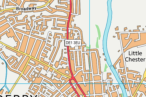 DE1 3EU map - OS VectorMap District (Ordnance Survey)