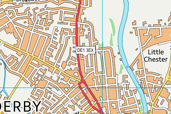 DE1 3EX map - OS VectorMap District (Ordnance Survey)
