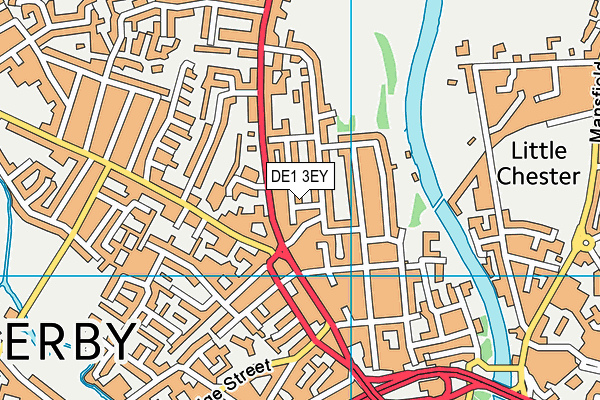 DE1 3EY map - OS VectorMap District (Ordnance Survey)