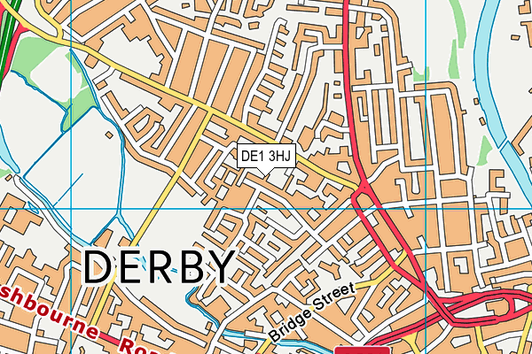 DE1 3HJ map - OS VectorMap District (Ordnance Survey)