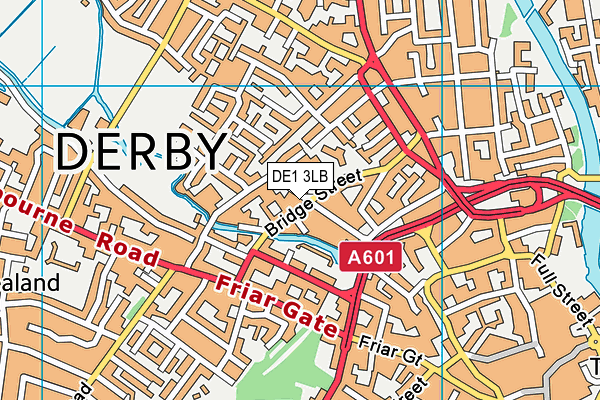 Bridge Street School map (DE1 3LB) - OS VectorMap District (Ordnance Survey)