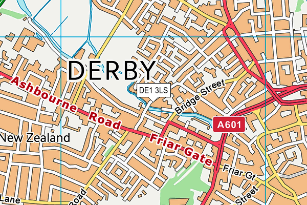 DE1 3LS map - OS VectorMap District (Ordnance Survey)