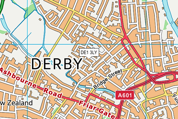 DE1 3LY map - OS VectorMap District (Ordnance Survey)