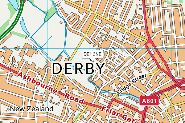 DE1 3NE map - OS VectorMap District (Ordnance Survey)