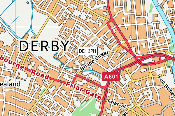 DE1 3PH map - OS VectorMap District (Ordnance Survey)