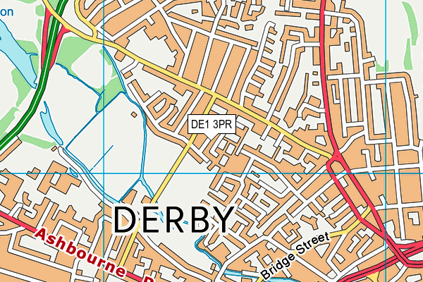 DE1 3PR map - OS VectorMap District (Ordnance Survey)