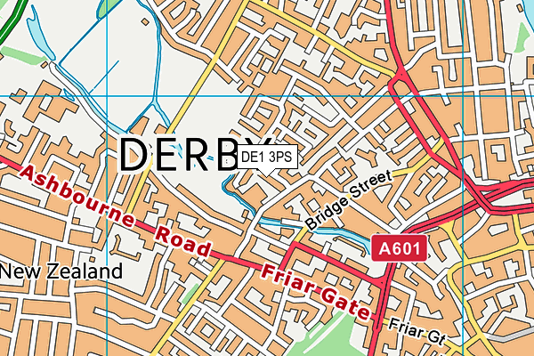 DE1 3PS map - OS VectorMap District (Ordnance Survey)