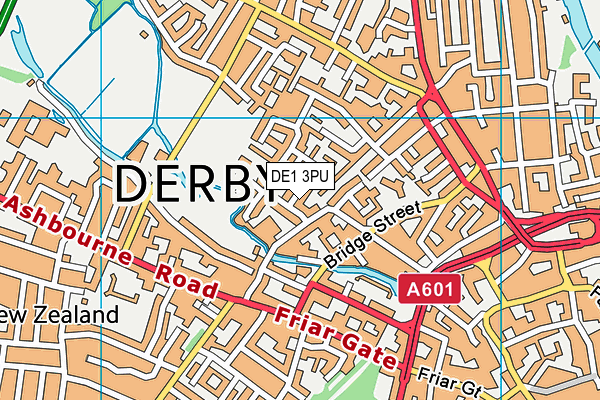DE1 3PU map - OS VectorMap District (Ordnance Survey)