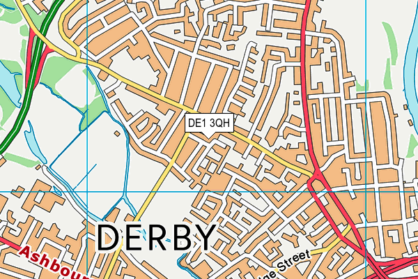 DE1 3QH map - OS VectorMap District (Ordnance Survey)