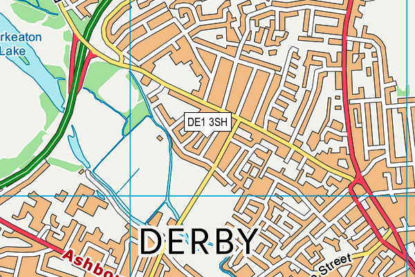 DE1 3SH map - OS VectorMap District (Ordnance Survey)