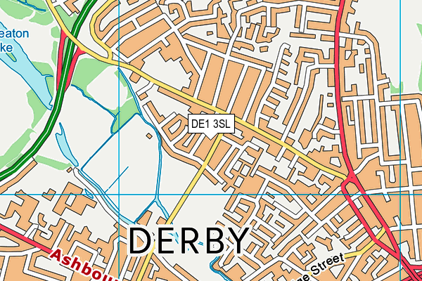 DE1 3SL map - OS VectorMap District (Ordnance Survey)