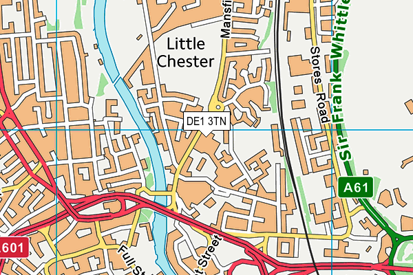 DE1 3TN map - OS VectorMap District (Ordnance Survey)