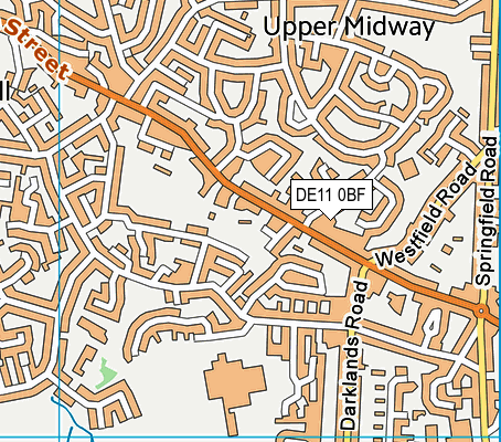 DE11 0BF map - OS VectorMap District (Ordnance Survey)