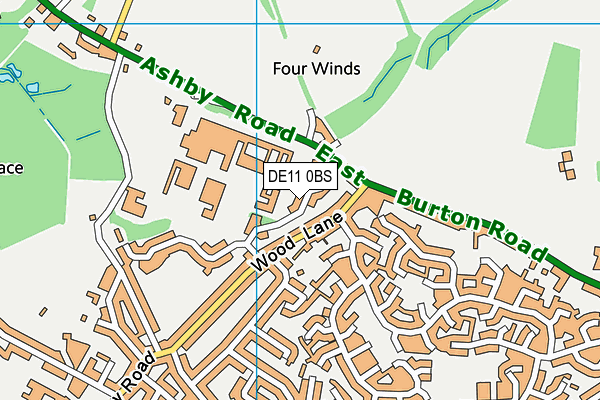 DE11 0BS map - OS VectorMap District (Ordnance Survey)