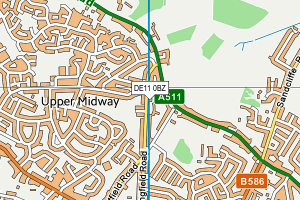 DE11 0BZ map - OS VectorMap District (Ordnance Survey)