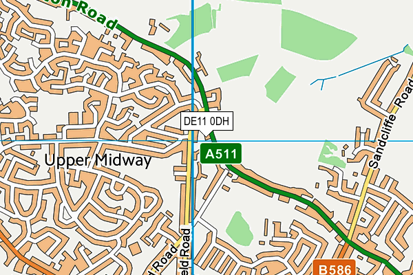 DE11 0DH map - OS VectorMap District (Ordnance Survey)