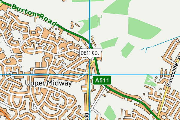 DE11 0DJ map - OS VectorMap District (Ordnance Survey)