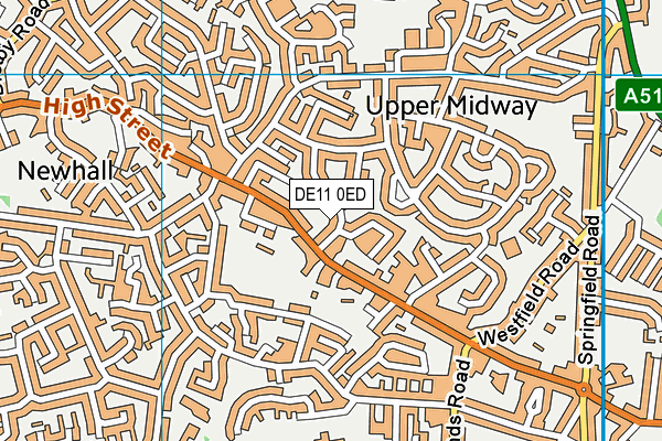 DE11 0ED map - OS VectorMap District (Ordnance Survey)