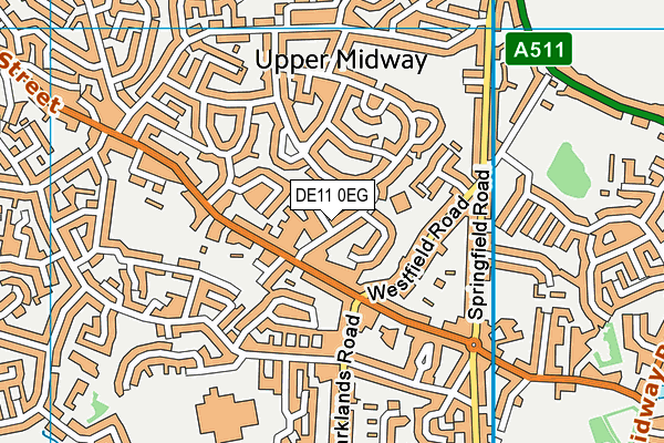 DE11 0EG map - OS VectorMap District (Ordnance Survey)