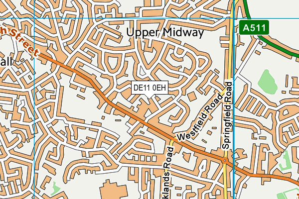 DE11 0EH map - OS VectorMap District (Ordnance Survey)