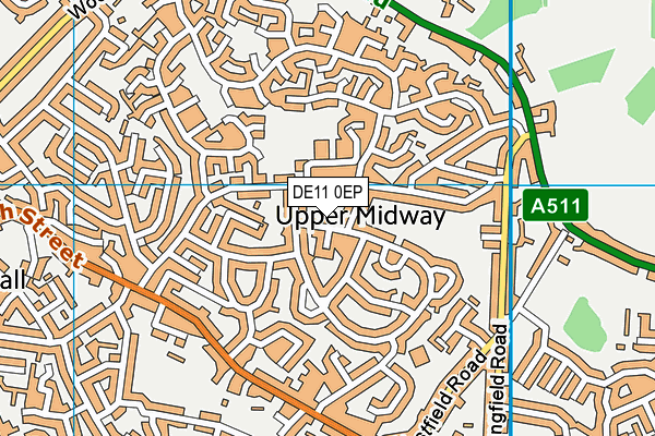 DE11 0EP map - OS VectorMap District (Ordnance Survey)