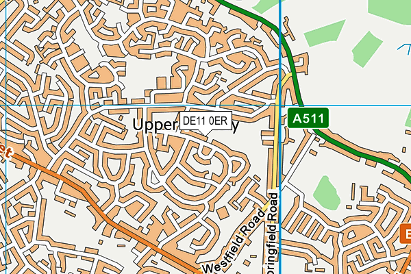 DE11 0ER map - OS VectorMap District (Ordnance Survey)