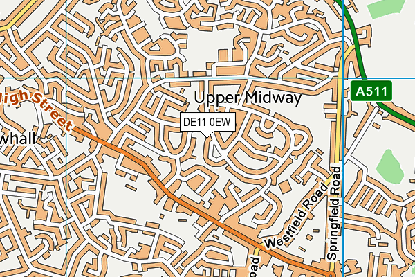 DE11 0EW map - OS VectorMap District (Ordnance Survey)