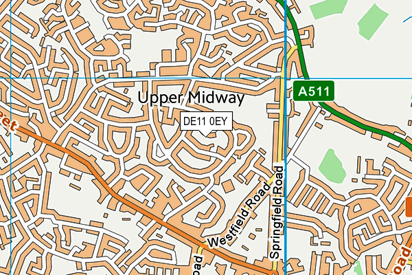 DE11 0EY map - OS VectorMap District (Ordnance Survey)