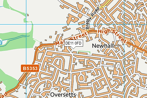 DE11 0FD map - OS VectorMap District (Ordnance Survey)